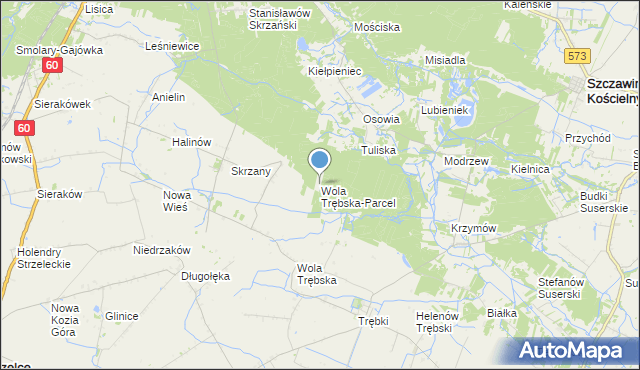 mapa Wola Trębska-Parcel, Wola Trębska-Parcel na mapie Targeo